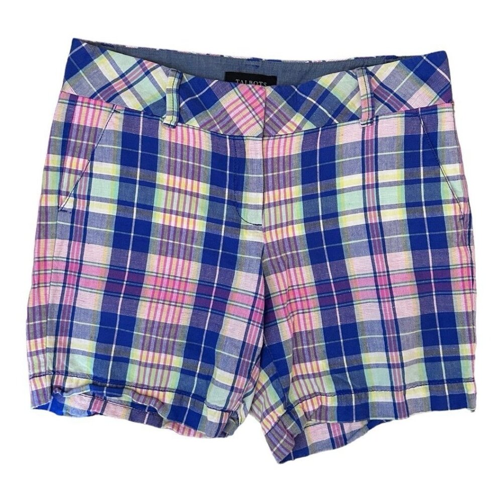 Talbots Madras Plaid Shorts-size 4
